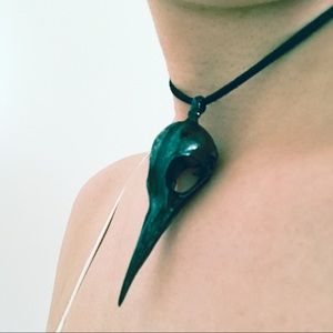 Gothic Bird Skull Pendant 🖤 goth